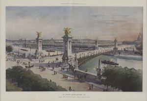 Pont Alexandre III, Exposition Universelle 1900, Paris (renkli taş) by French School