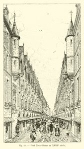 18. yüzyılda Notre-Dame Köprüsü by French School