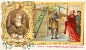 Michelangelo ile Papa II. Julius by French School