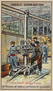 Taşınabilir ve ayarlanabilir metal matkap (chromolitho) by French School