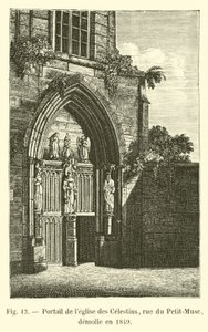 Celestins kilisesinin portalı, rue du Petit-Musc, 1849
