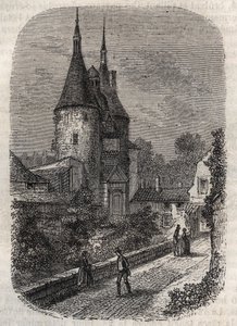 Porte de la Craffe, ortaçağ surlarının Nancy kalıntısı, eski şehrin kuzeyindeki 14. yüzyılda erigee - Victor Duruy tarafından “Histoire de France” da gravür by French School