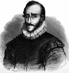 Adam de Craponne (1526-1576), Fransız mühendis portresi. “” Le Magasin pitoresk” de gravür by French School