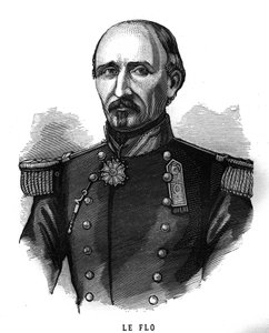 Adolphe Le Flo (1804-1887), Fransız ordusunun generali ve politikacısının portresi. Gravür “Les Illustrations De L