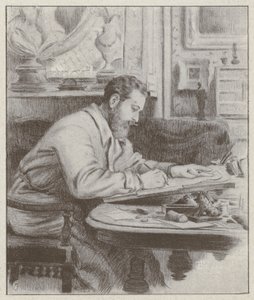 Albert Guillaume'nin portresi, Fransız ressam ve karikatürist (litho) by French School