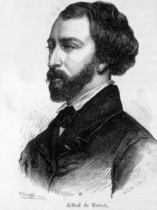 Alfred de Musset (1810 - 1857) Fransız yazar portresi. by French School