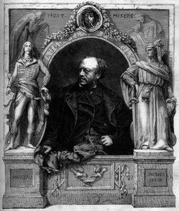 Antoine Augustin Preault (1809-1879), Fransız heykeltıraş portresi. Gravür “” The Illustrated World” n°1139, 25 Ocak by French School
