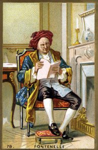 Fontenelle (1657-1757) tarafından Bernard Le Bouyer (Le Bovier) portresi. 19. yüzyılın sonlarında kromolitografi. by French School