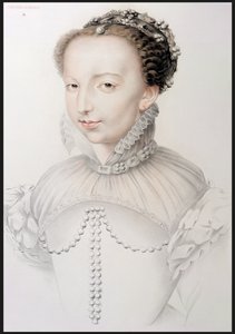 Catherine de Medici'nin Portresi (1519-89), 16. Yüzyılın En Ünlü Fransız Kişiliklerinin Portreleri'nde yer alan bir 16. yüzyıl çiziminin tıpkıbasımı, PG Niel, Paris, 1848 (grafit o by French School