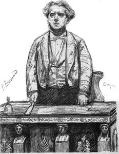 Charles Floquet (1828-1896), Fransız hukukçu ve politikacı portresi. 16 Ocak tarihli “La gazette du dimanche” de gravür by French School