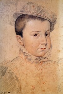 Charles IX çocuğunun portresi (1550-1574). Fransız okulunun isimsiz çizimi by French School