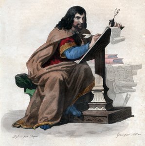 Einhard'ın Portresi (Eginhard, Einhart, Einard, Einhard) (775-840), Frank bilgini ve saray mensubu. by French School