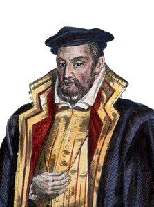 Gaspard II de Coligny (1519-1572), Lord de Chatillon, Fransız asilzade ve amiral portresi. by French School