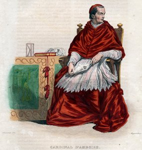 Georges dAmboise (1460-1510), Fransız kardinal ve devlet bakanı portresi. by French School
