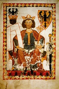 Almanya, Sicilya Kralı ve Kutsal Roma İmparatorluğu İmparatoru VI. Henry'nin (1165-97) portresi. Codex "Manesse" Minyatür by French School