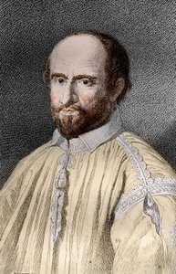 Jean Duvergier de Hauranne (1581-1643), Saint-Cyran Abbe, Fransız din ve teolog Jansenist'in portresi (Jean du Vergier de Hauranne, Saint Cyran Abbe (1581-1643) Jansenciliği Fransa'ya sokan Fransız keşiş) Gravür “ Gizemler by French School