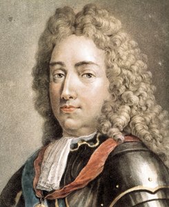 Louis-Joseph of Bourbon, Vendome Dükü portresi, renkli gravür by French School