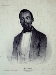 Louisy Mathieu (1817-1874), eski köle ve Guadeloupe vekili portresi 19. yüzyıl Chartres Gravür, Musee des Beaux Arts by French School