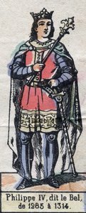 Philip the Bel (1268-1314) (Kapetliler hanedanı) olarak bilinen Fransa Kralı IV. Philip