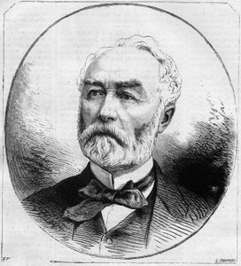 Pierre Frederic Dorian (1814-1873), Fransız politikacı, 1870 yılında Üçüncü Cumhuriyet döneminde bayındırlık bakanı portresi. 29 Ekim tarihli “Le Monde Illustré” n°707
