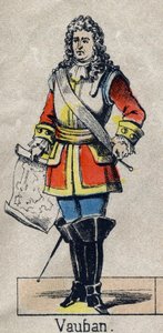 Vauban Sebastien the Prestre (1633-1707), Fransa mareşalinin portresi. 19. yüzyılın sonundan Epinal görüntüsü. Özel koleksiyon. by French School