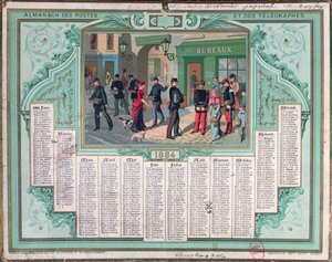1884 Postane Takvimi by French School