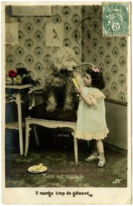 Kartpostal: Toto hasta, çok pasta yiyor Prens (basılı kağıt) by French School