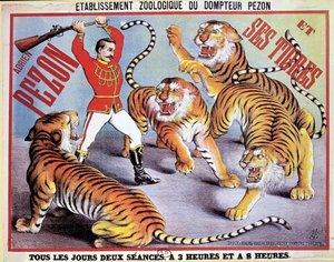 Afiş reklamı Adrien Pezon ve Kaplanları, 1897 dolayları