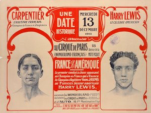Carpentier ve Harry Lewis arasındaki boks maçının reklam afişi, 1911