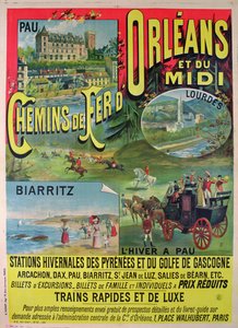 Orleans ve Midi, Fransa demiryollarının reklamını yapan afiş