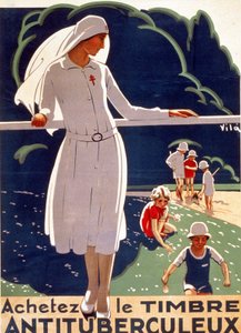 Ulusal Tüberküloza Karşı Savunma Komitesi tarafından yayınlanan “TB yamasını satın alın” posteri. Litografi 1917. by French School