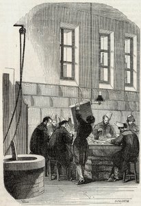 Gönderiler: Bölümler ve Yurtdışı Mektupların Sıralanması - Edmond Texier 1852 tarafından “Tableau-de-Paris” de Gravür by French School