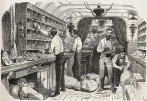 Gönderiler: mobil ofisin içi - Edmond Texier 1852 tarafından “Tableau-de-Paris” de gravür by French School