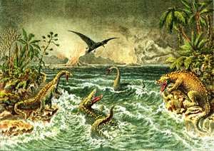 İlkel Dünya (dinozorlarla birlikte) - Tarih Öncesinin İkincil Dönemi by French School