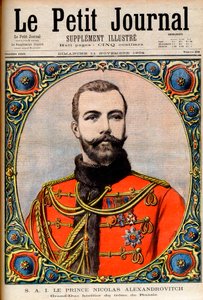 Prens Nicholas Alexandrovich, Rus tahtının varisi (gelecekteki İmparator ve Çar Nicholas II) Prens Nicholas Alexandrovich, Rusya Tahtının Büyük Dükü. Le Petit Journal için İllüstrasyon by French School