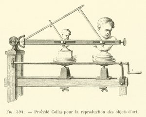 Sanat eserlerinin çoğaltılması için Collas işlemi (gravür) by French School