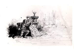 Ruy Blas (1838) için Victor Hugo (1802-85), 1880 (kağıt üzerine kalem ve mürekkep) için üretim kitapçığı by French School