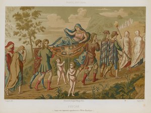 Psyche bir sedye üzerinde havada taşındı by French School