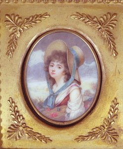 Pulcherie de Valence, haşhaş ve peygamberçiçekleriyle bir demet buğday taşıyor, c. 1783 (wc) by French School