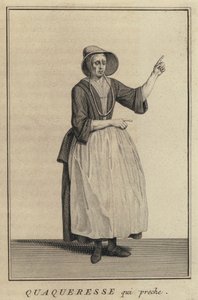 Quaker kadın vaaz (gravür) by French School