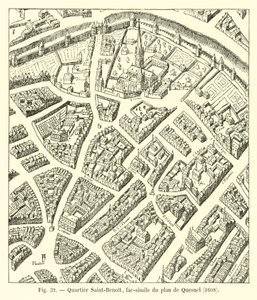 Saint-Benoit bölgesi, Quesnel planının tıpkıbasımı, 1608 by French School