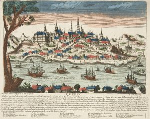 Quebec, bar. C. 1650 (el renkli gravür) by French School