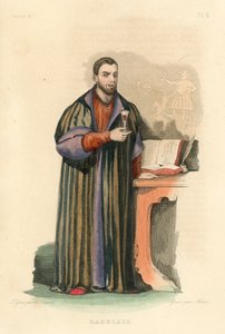 Rabelais (renkli gravür) by French School