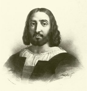 Raphael olarak bilinen Raffaello Sanzio da Urbino, portre (gravür) by French School