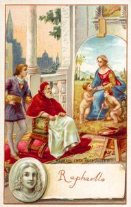 Raphael ve Papa Julius II (chromolitho) by French School