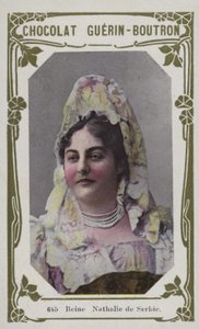 Sırbistan Kraliçesi Nathalie (renkli fotoğraf) by French School
