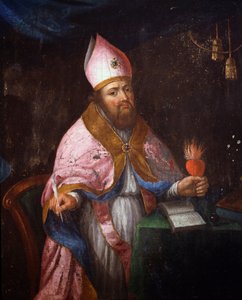 Saint Francis de Sales (1567-1622) temsili yazmak üzere by French School
