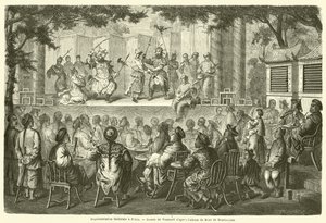Temsil tiyatrosu bir Pekin (gravür) by French School