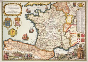 İlk olarak D.Serveaux 1648 tarafından oyulmuş olan St. James of Compostel Yol Haritasının reprodüksiyonu