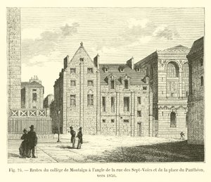 1850 dolaylarında rue des Sept-Voies ve place du Pantheon